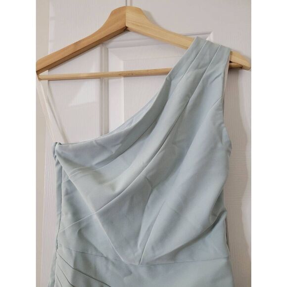 Michael Costello x Revolve Ava Dress One Shoulder Mini Ice Blue Size XS NWT $188 - Picture 4 of 9